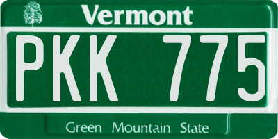 VT license plate PKK775