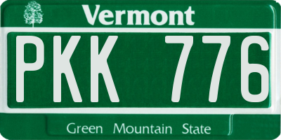 VT license plate PKK776