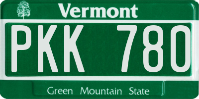 VT license plate PKK780