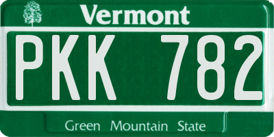 VT license plate PKK782