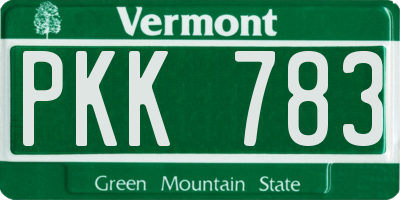 VT license plate PKK783