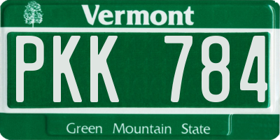 VT license plate PKK784