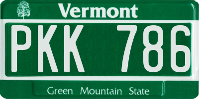 VT license plate PKK786