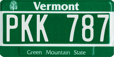 VT license plate PKK787