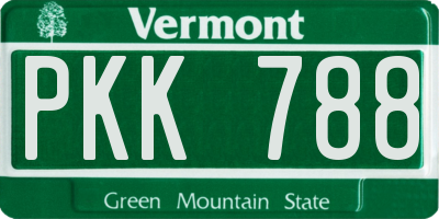 VT license plate PKK788