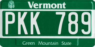 VT license plate PKK789