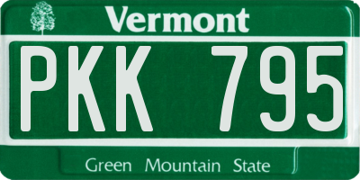 VT license plate PKK795