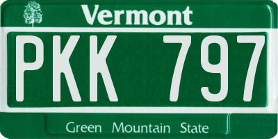 VT license plate PKK797