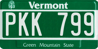 VT license plate PKK799
