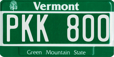 VT license plate PKK800