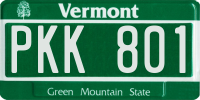 VT license plate PKK801