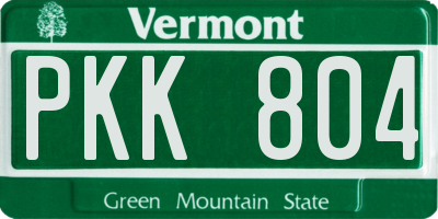 VT license plate PKK804