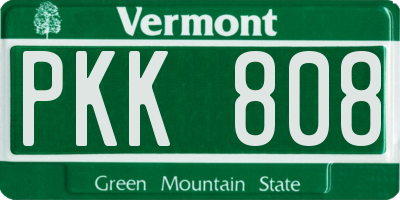 VT license plate PKK808
