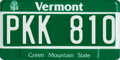 VT license plate PKK810