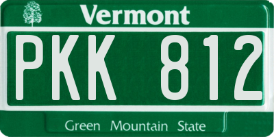 VT license plate PKK812