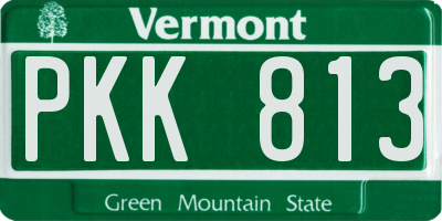 VT license plate PKK813
