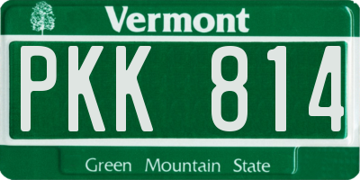 VT license plate PKK814