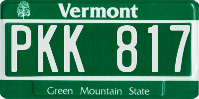 VT license plate PKK817