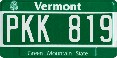 VT license plate PKK819
