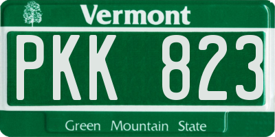 VT license plate PKK823