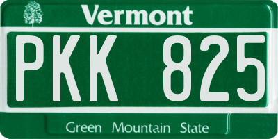 VT license plate PKK825