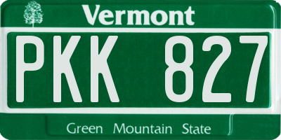 VT license plate PKK827