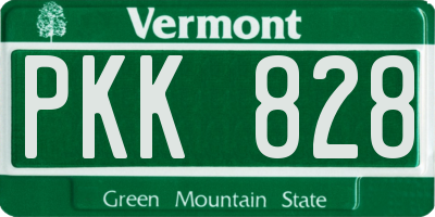 VT license plate PKK828