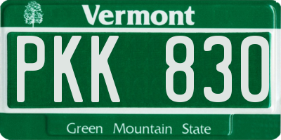 VT license plate PKK830
