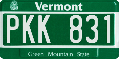 VT license plate PKK831