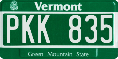 VT license plate PKK835