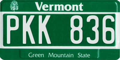 VT license plate PKK836