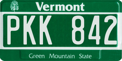 VT license plate PKK842