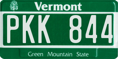 VT license plate PKK844