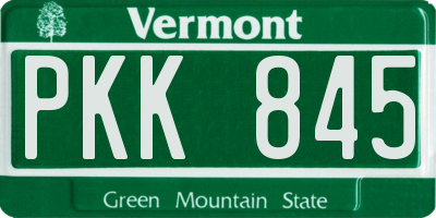 VT license plate PKK845
