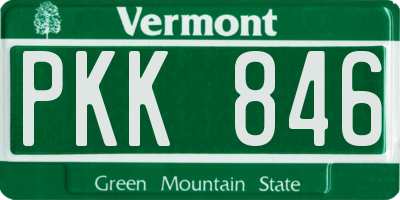 VT license plate PKK846