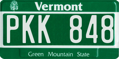 VT license plate PKK848