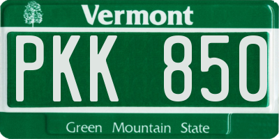 VT license plate PKK850