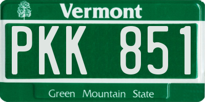 VT license plate PKK851