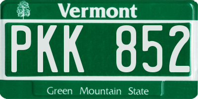 VT license plate PKK852