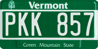 VT license plate PKK857