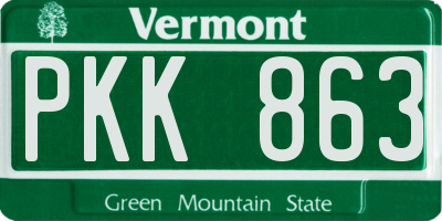 VT license plate PKK863