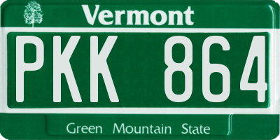 VT license plate PKK864