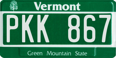 VT license plate PKK867