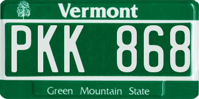 VT license plate PKK868