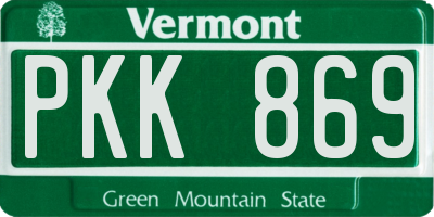 VT license plate PKK869