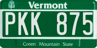 VT license plate PKK875