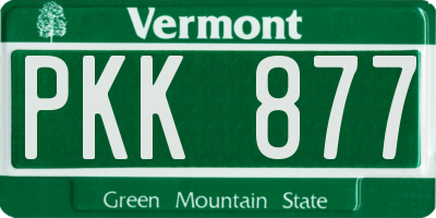 VT license plate PKK877