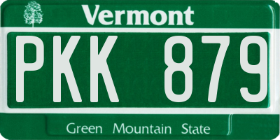 VT license plate PKK879