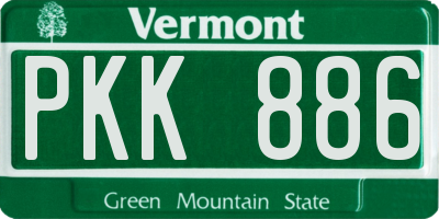 VT license plate PKK886