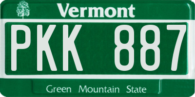 VT license plate PKK887